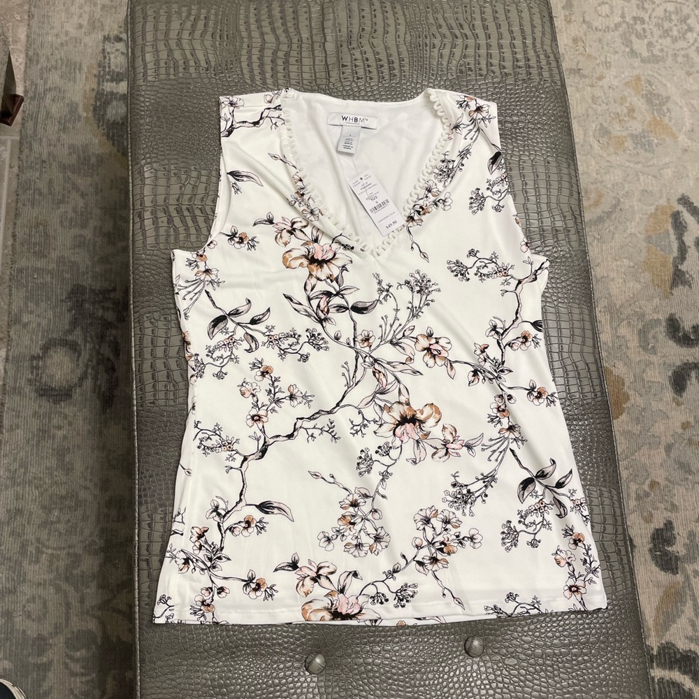 WHBM floral tank - size Small - New With Tags